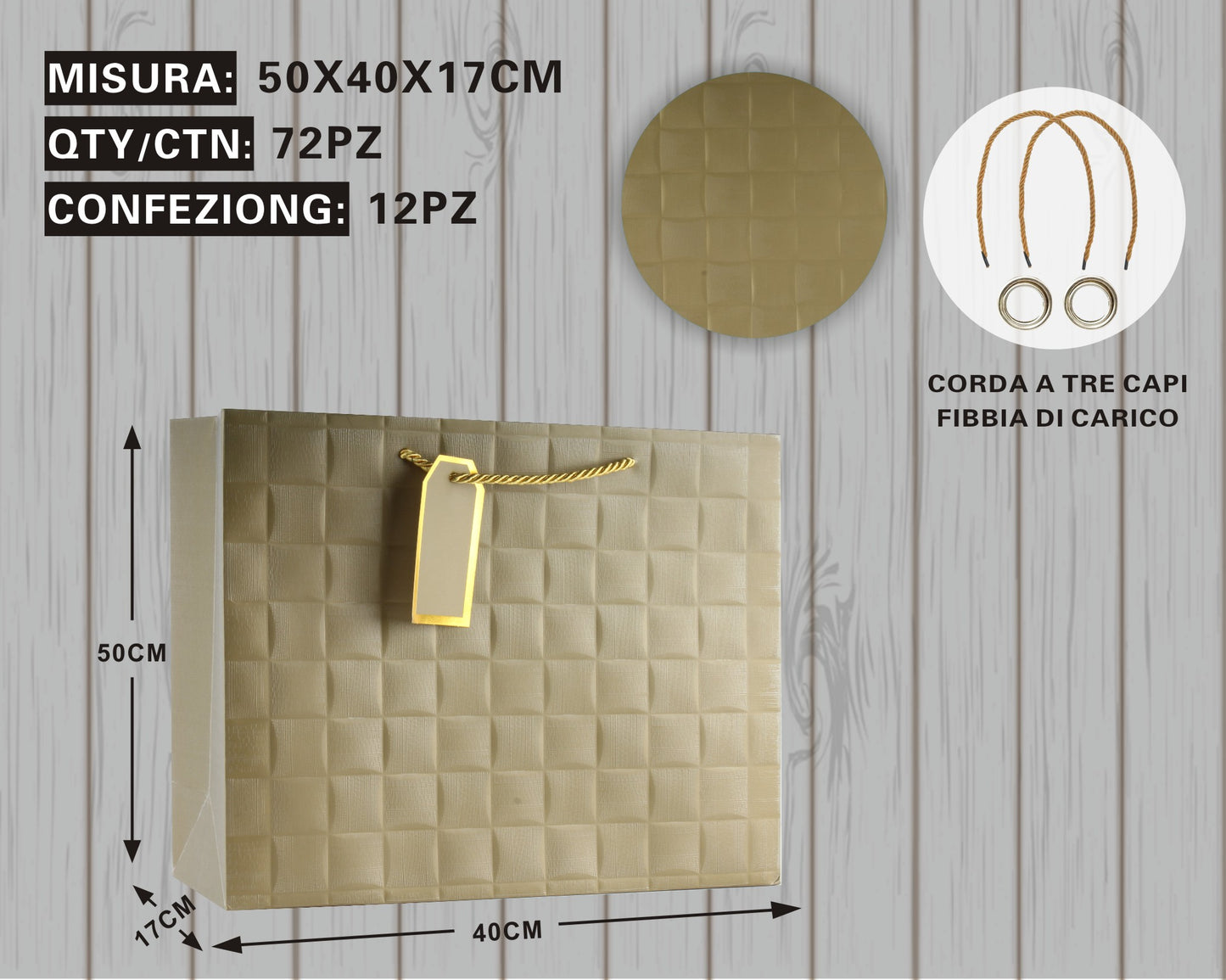 Busta Regalo Trapuntata Gold – Eleganza & Raffinatezza in Ogni Dettaglio