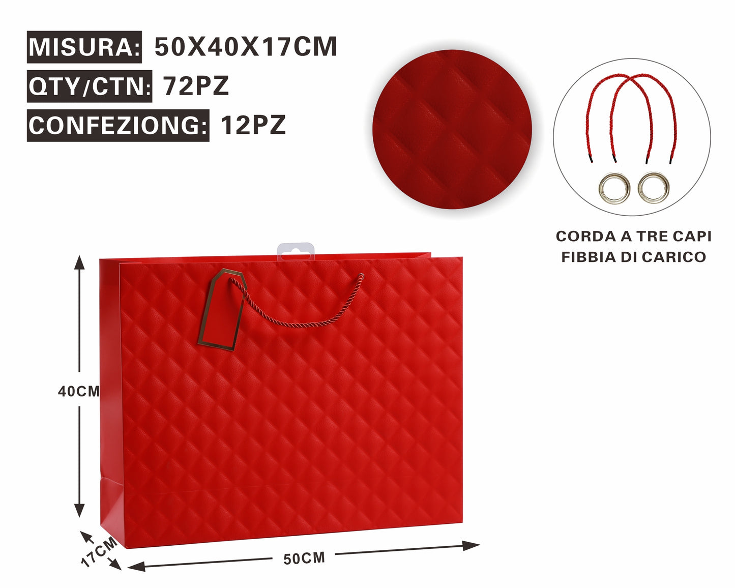 Busta Regalo Trapuntata Red – Eleganza & Raffinatezza in Ogni Dettaglio