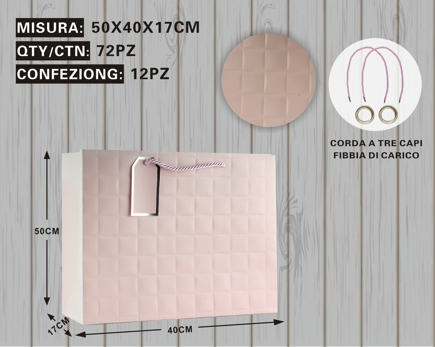 Busta Regalo Trapuntata Light Pink – Eleganza & Raffinatezza in Ogni Dettaglio