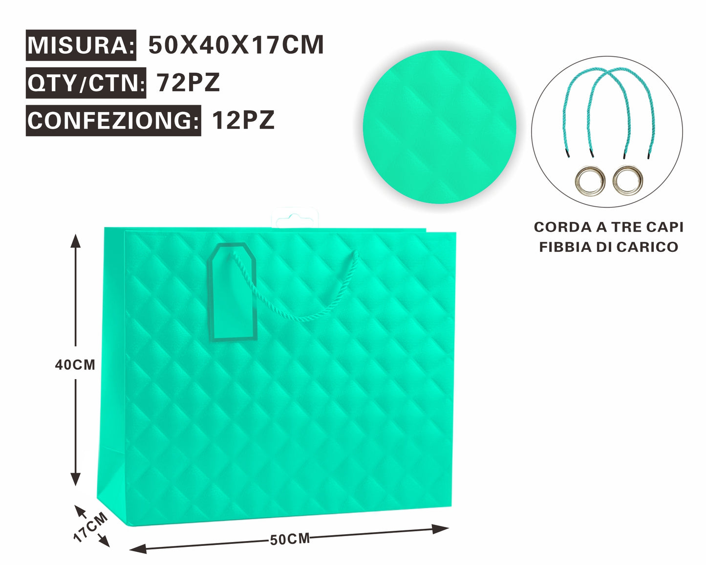 Busta Regalo Trapuntata Light Green – Eleganza & Raffinatezza in Ogni Dettaglio