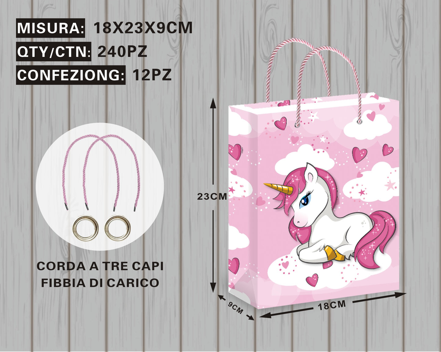 Borsa Regalo con Unicorni