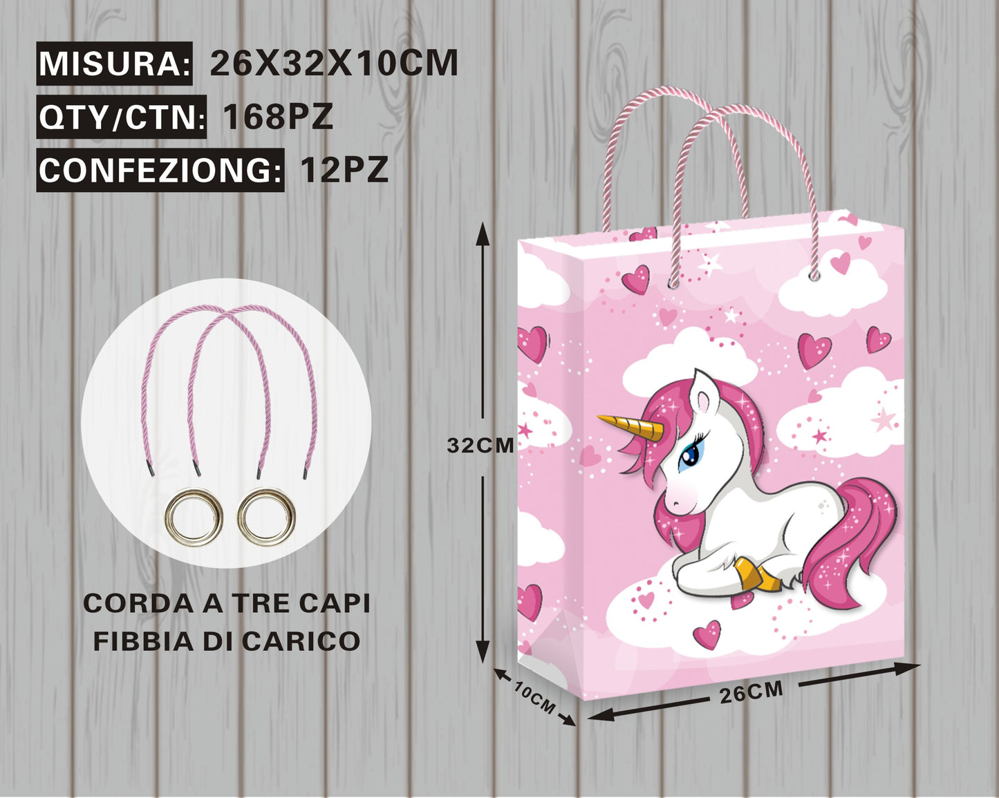Borsa Regalo con Unicorni