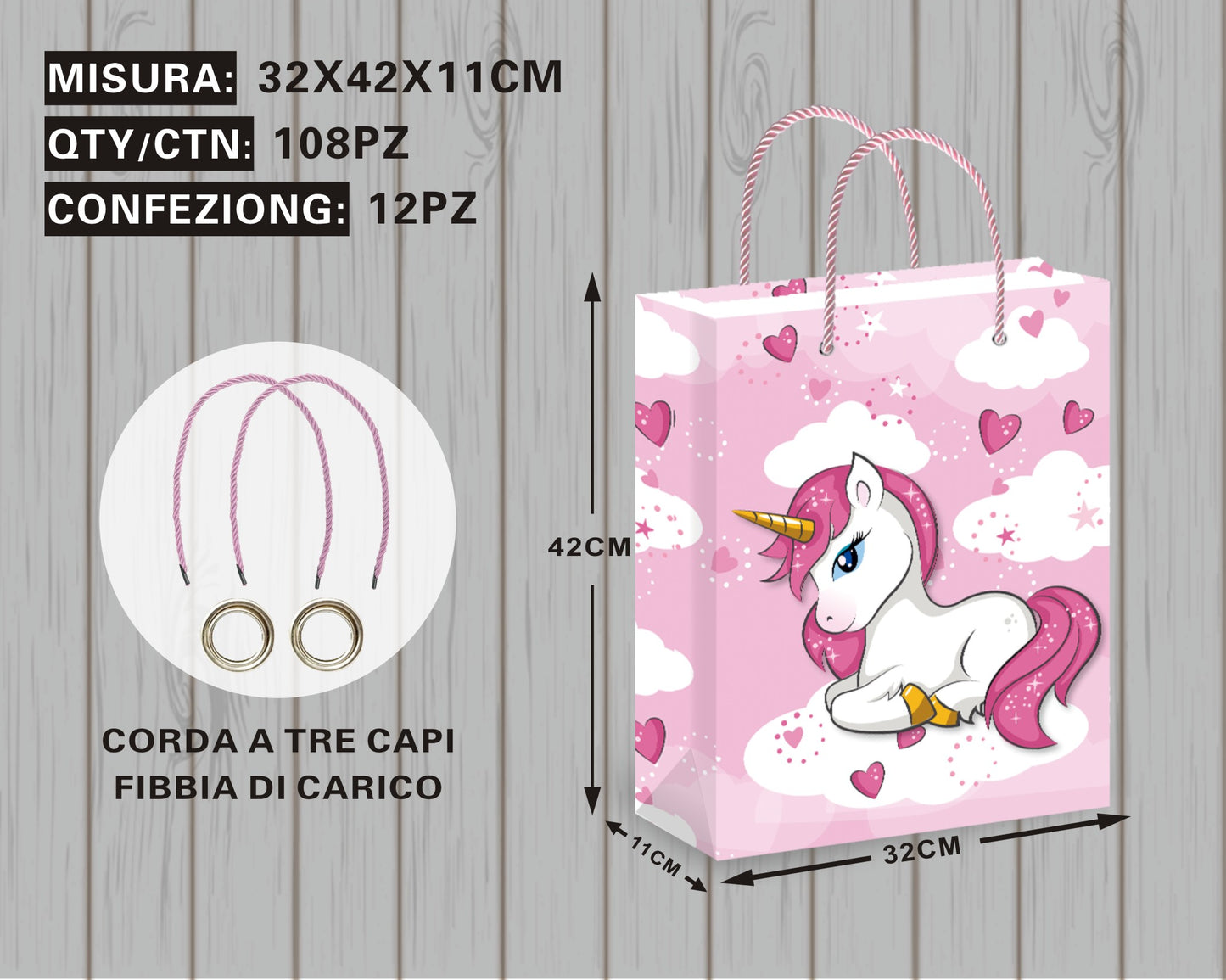 Borsa Regalo con Unicorni