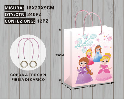 Borsa Regalo con Ragazze Cartoon
