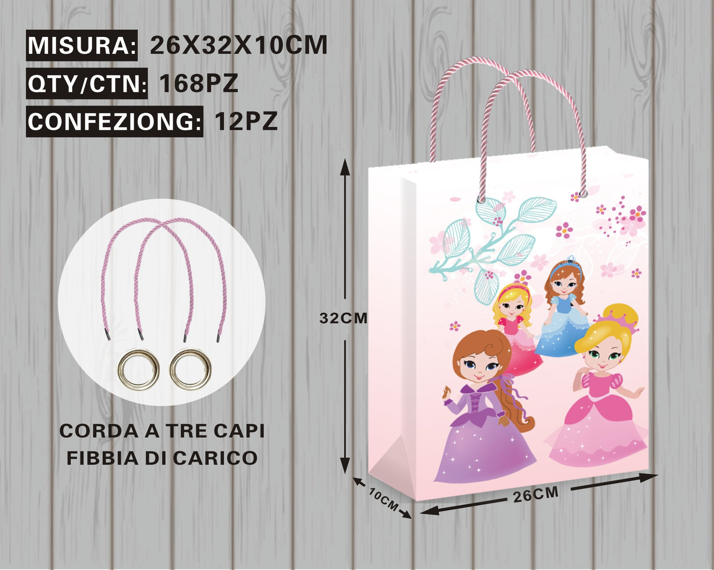 Borsa Regalo con Ragazze Cartoon