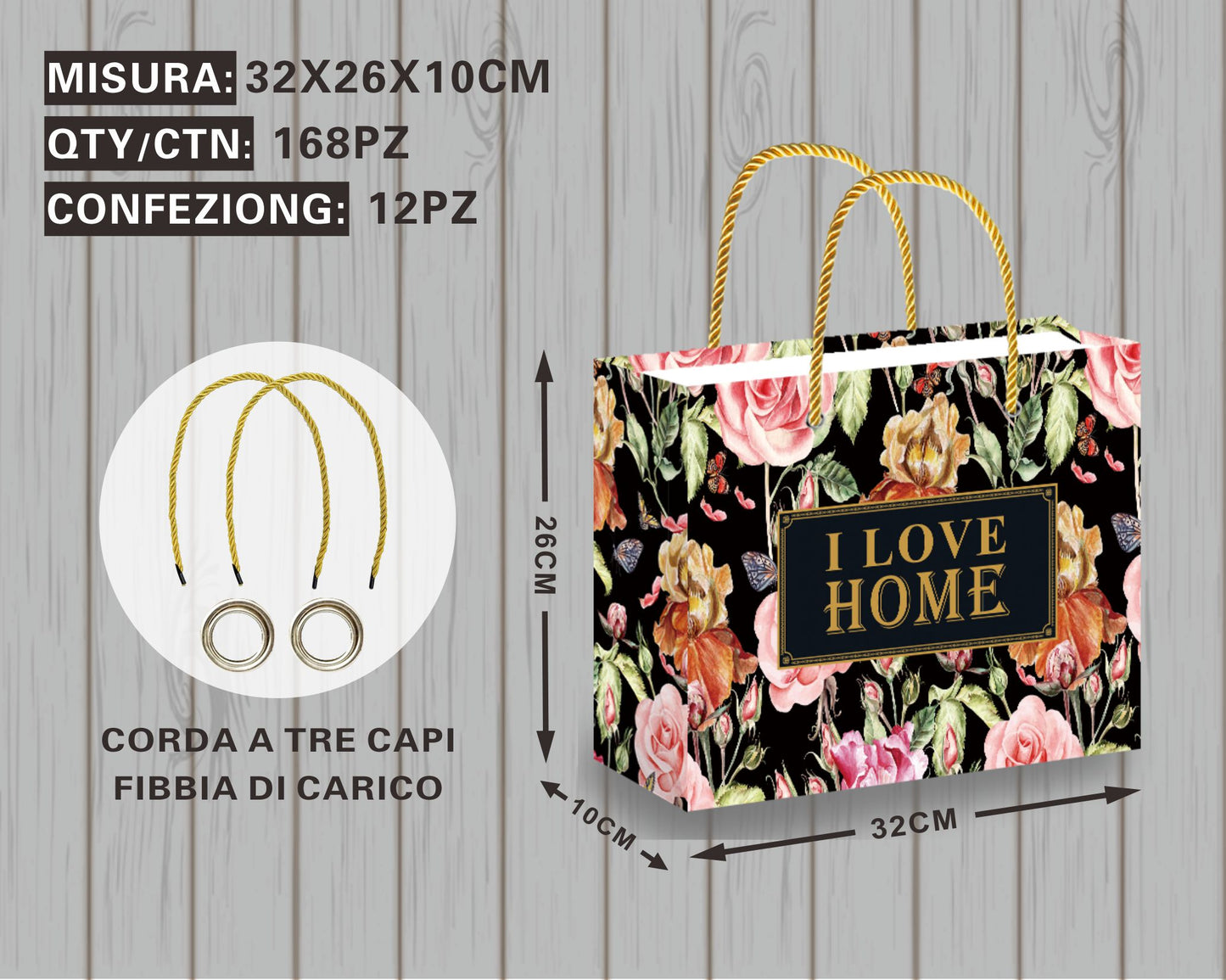 Borsa Regalo Elegante con Fiori
