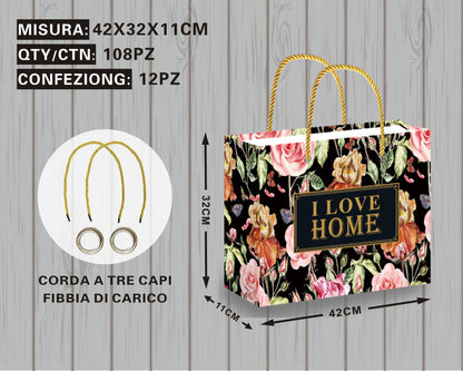 Borsa Regalo Elegante con Fiori
