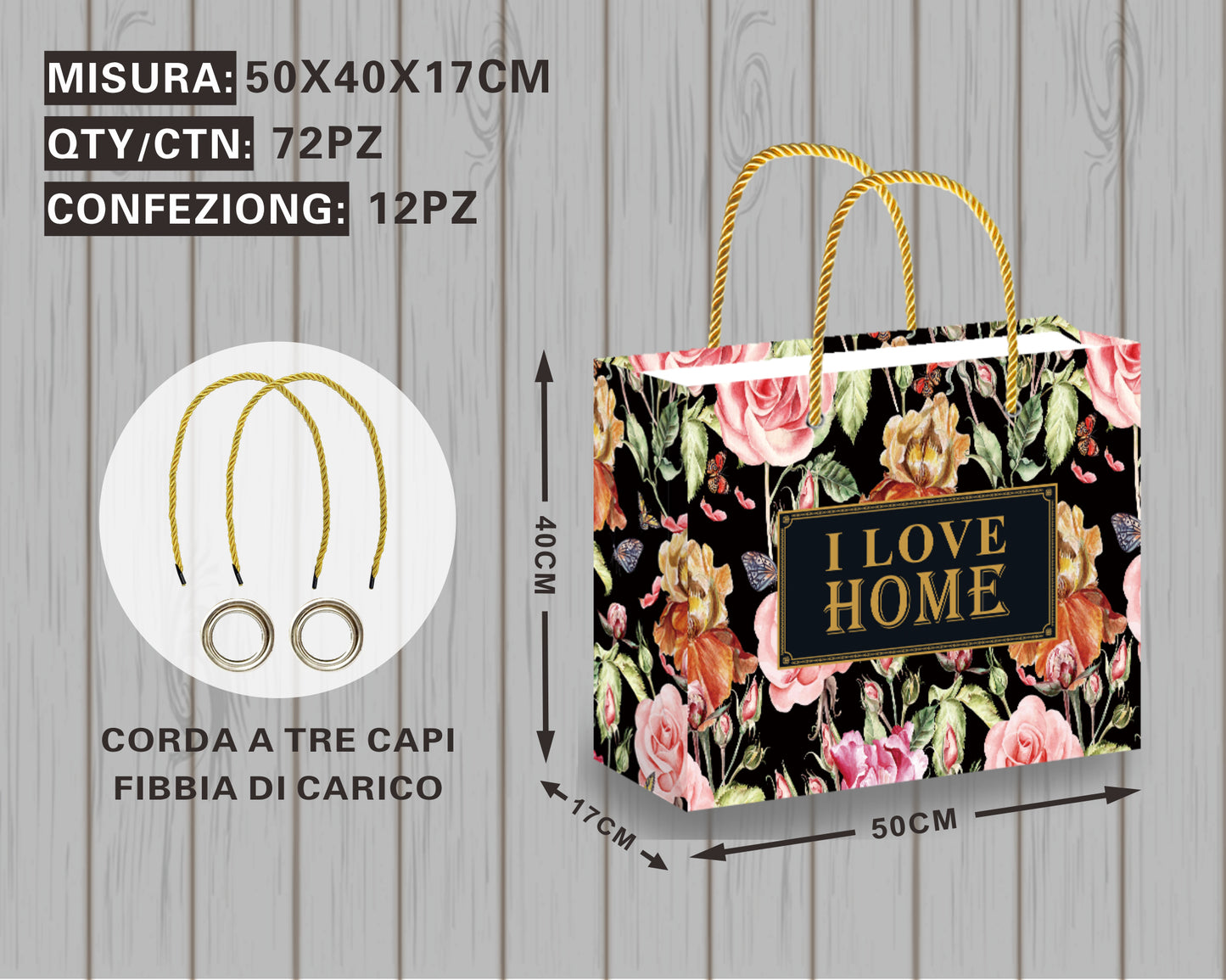 Borsa Regalo Elegante con Fiori