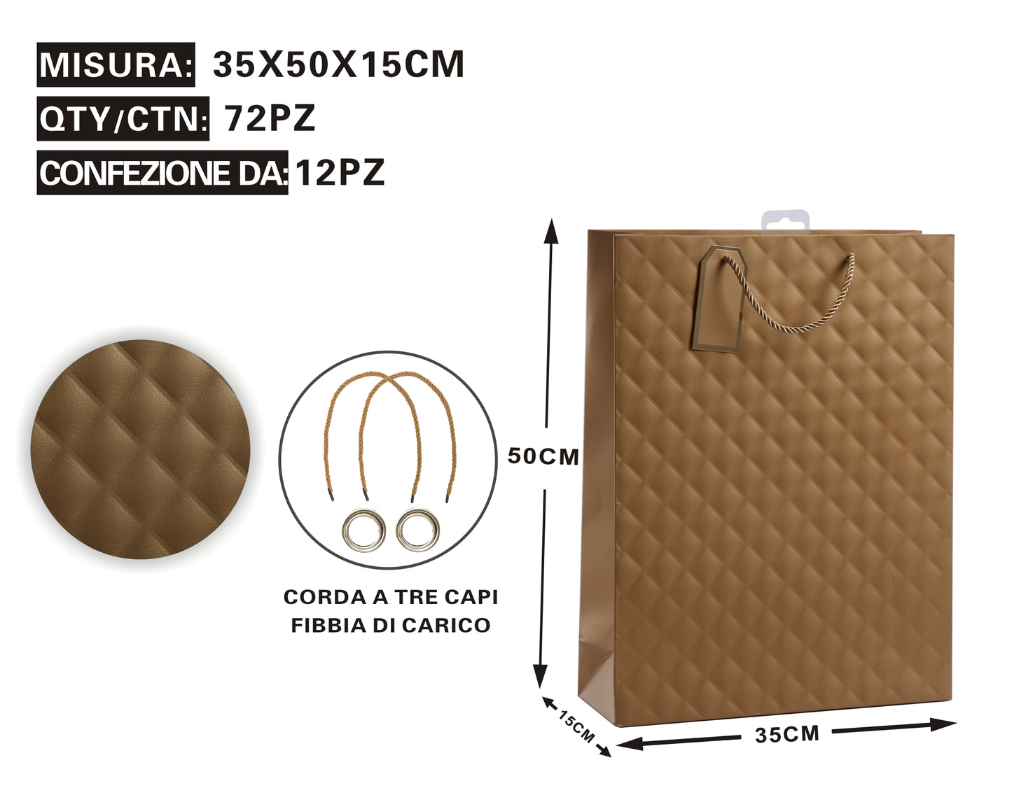 Busta Regalo Trapuntata Marrone – Eleganza & Raffinatezza in Ogni Dettaglio
