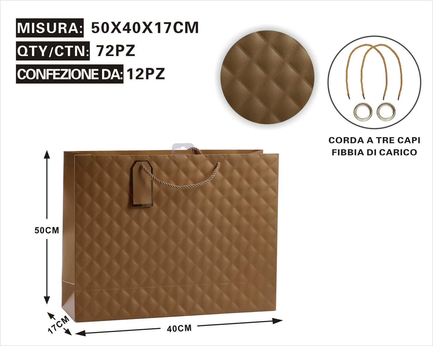 Busta Regalo Trapuntata Marrone – Eleganza & Raffinatezza in Ogni Dettaglio