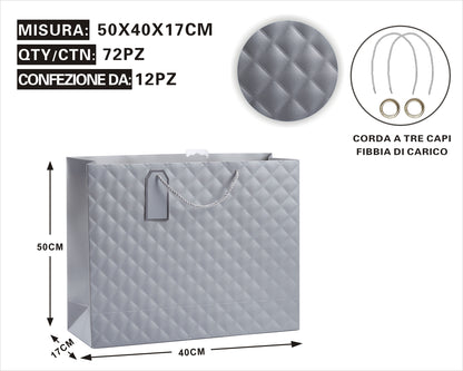 Busta Regalo Trapuntata Grey – Eleganza & Raffinatezza in Ogni Dettaglio