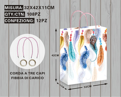 Borsa Regalo con Foglie Colorate