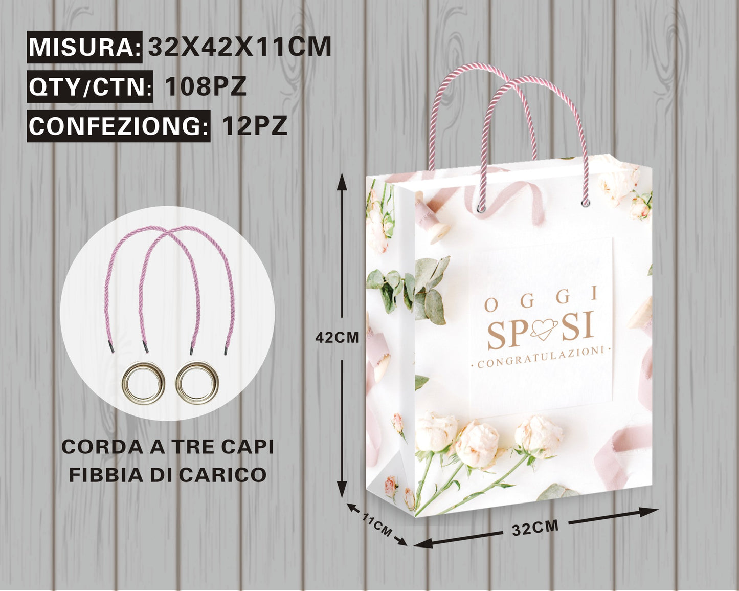 Borsa Regalo con Scritta “Congratulations”