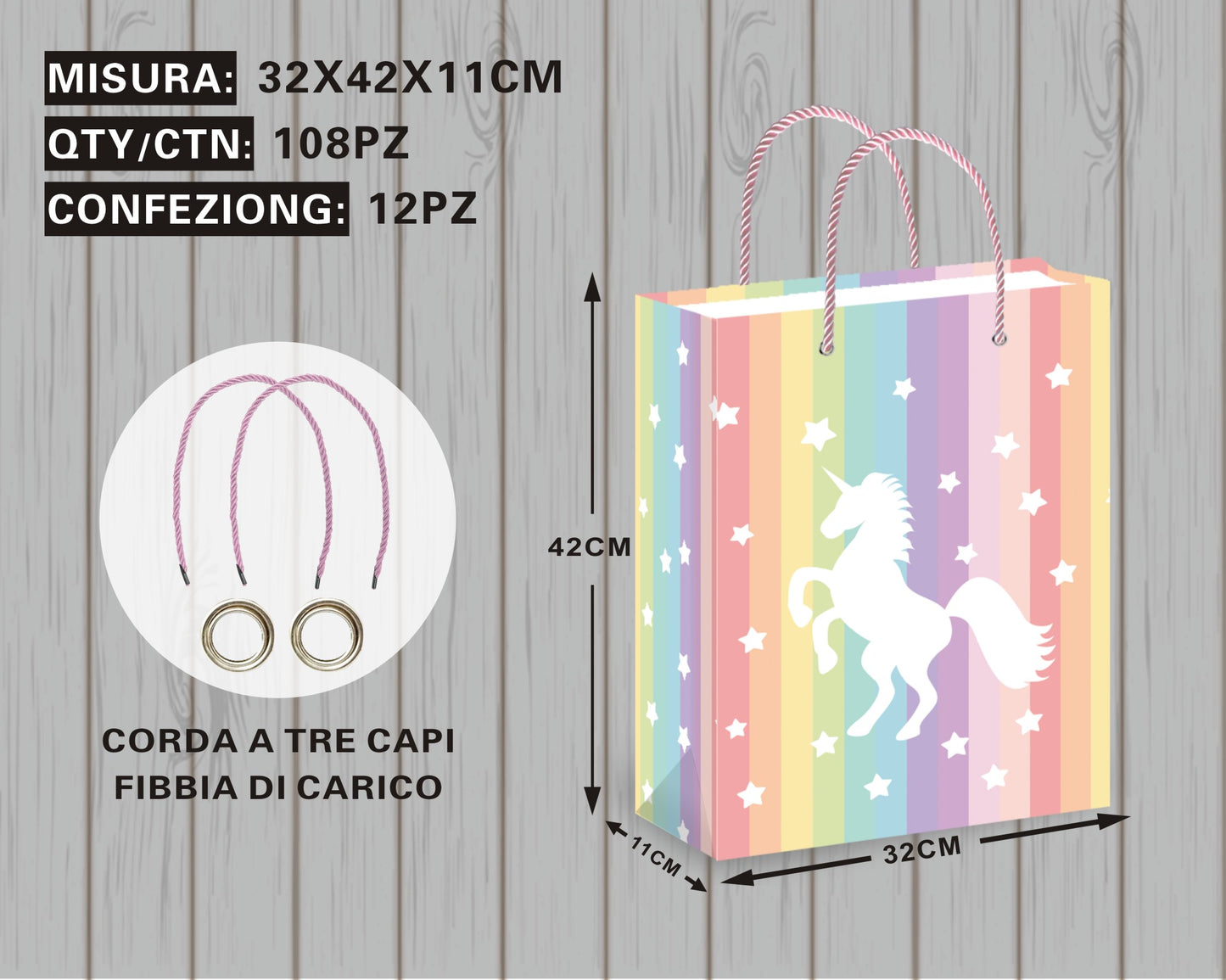 Borsa Regalo con Unicorni