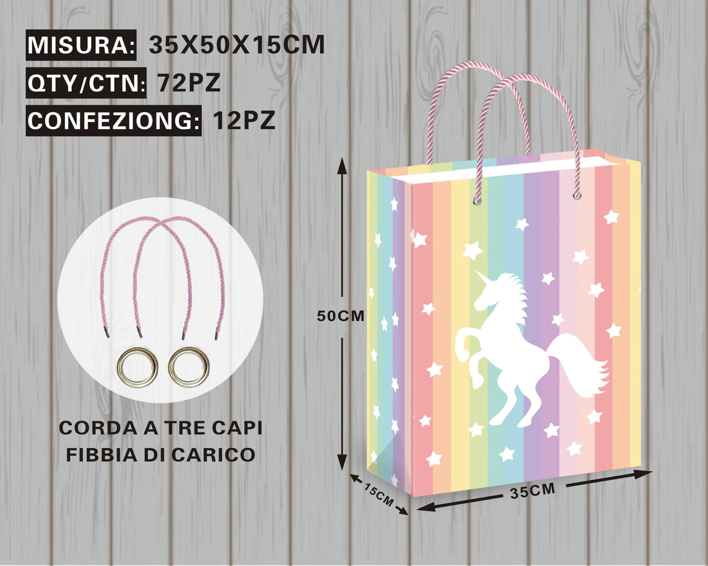 Borsa Regalo con Unicorni