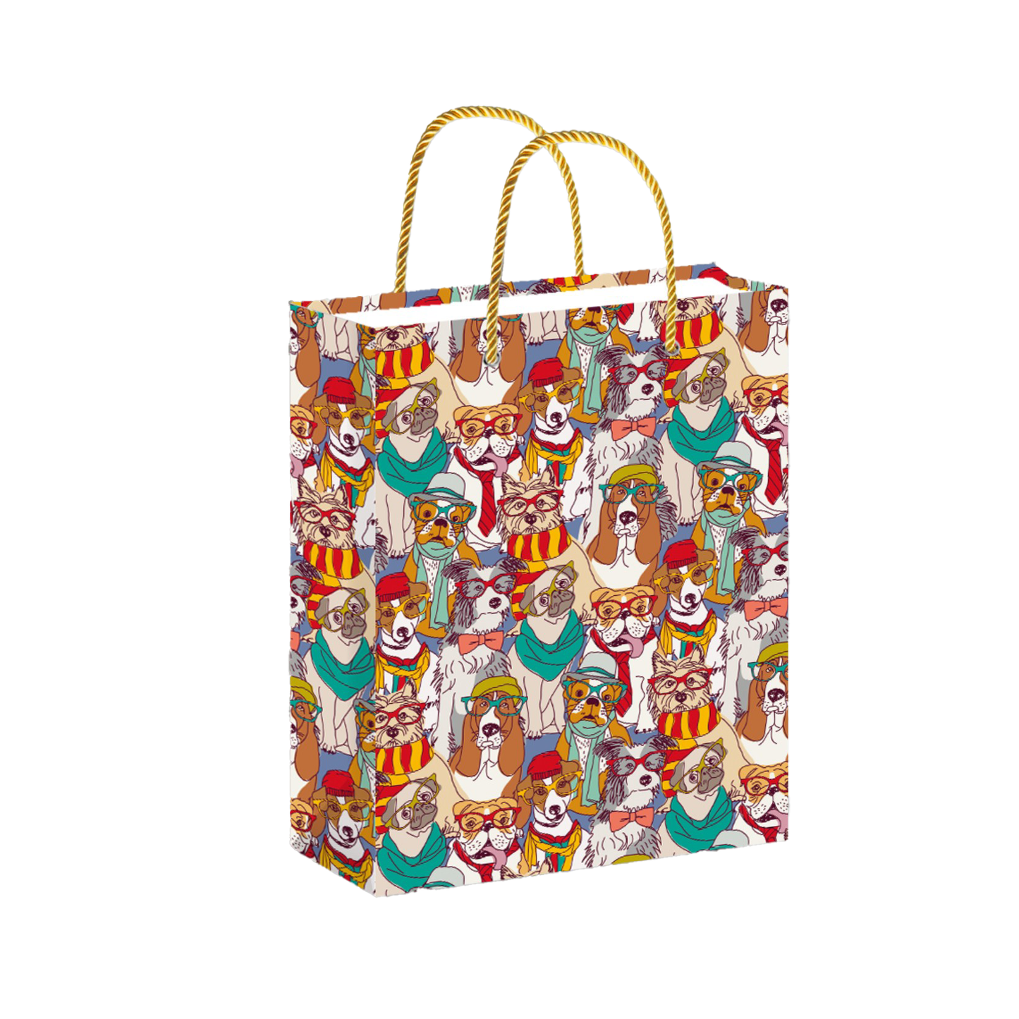 Borsa Regalo con Cani Colorati e Stilosi