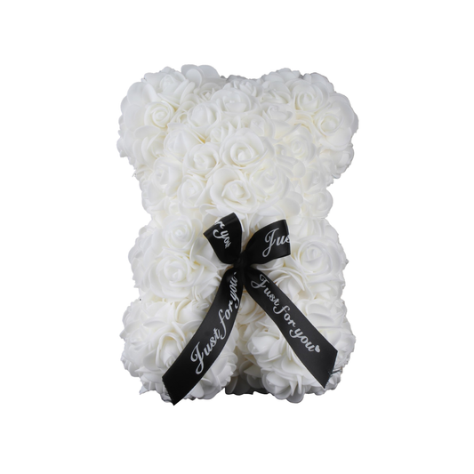 Orsetto di Rose Eterno – Regalo d’Amore Senza Tempo -  Bianco