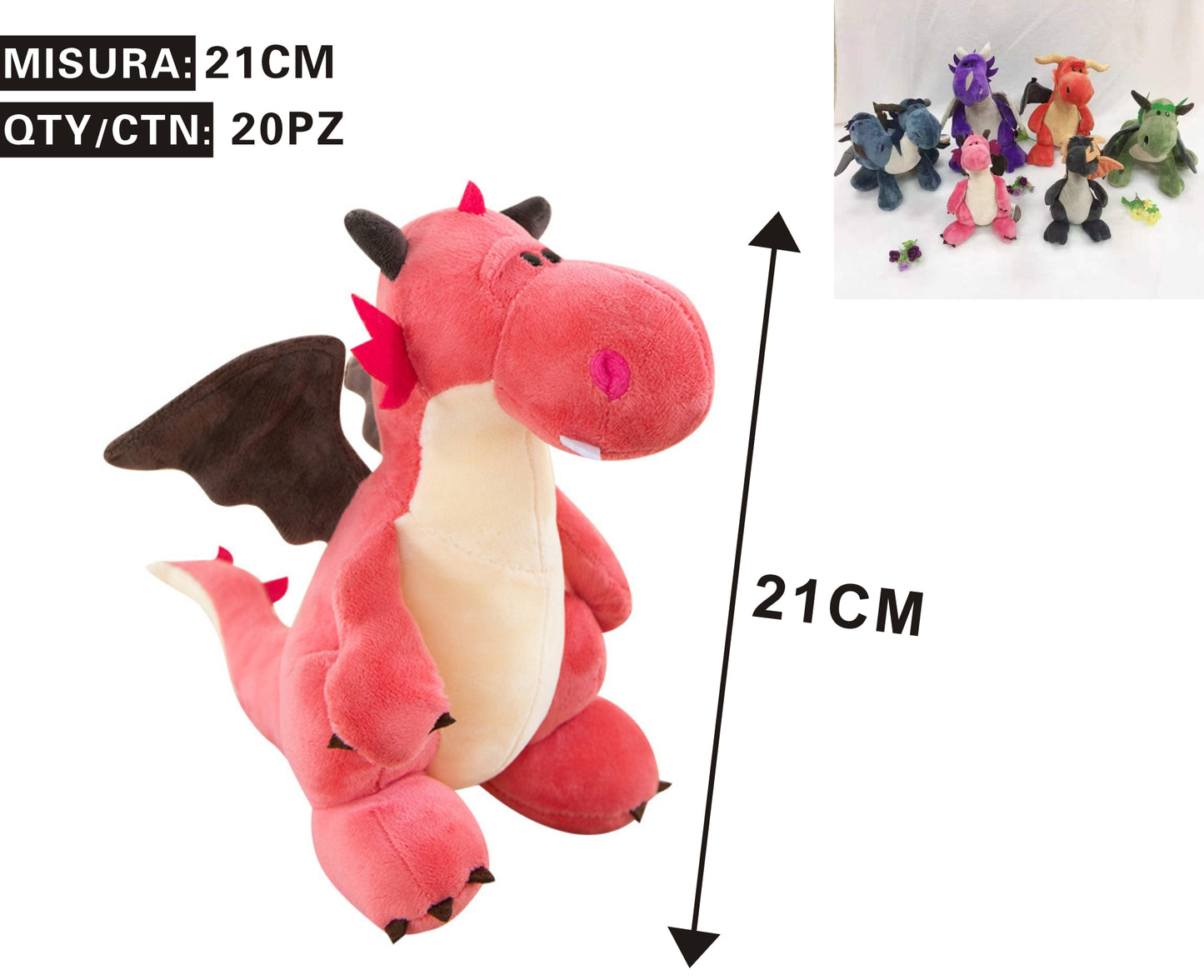 🐉 Peluche Drago Rosa