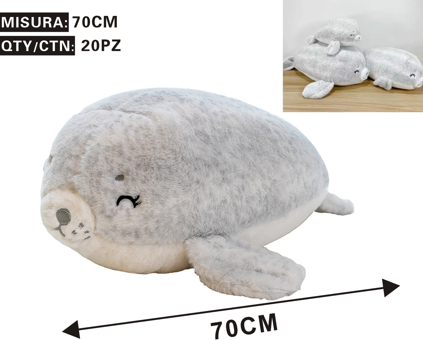 🐬 Peluche Foca Grigia