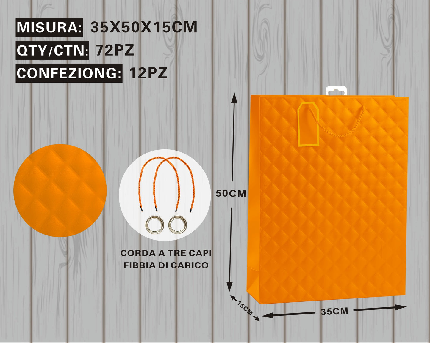 Busta Regalo Trapuntata Orange – Eleganza & Raffinatezza in Ogni Dettaglio
