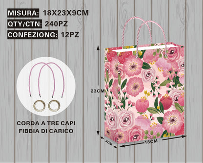 Borsa Regalo Elegante con Fiori