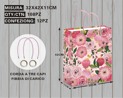 Borsa Regalo Elegante con Fiori