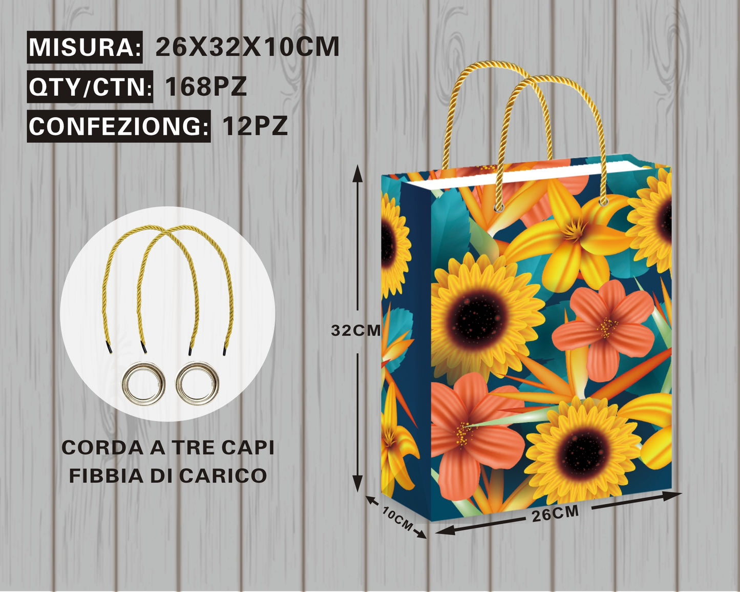 Borsa Regalo Elegante con Fiori