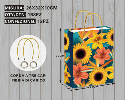 Borsa Regalo Elegante con Fiori