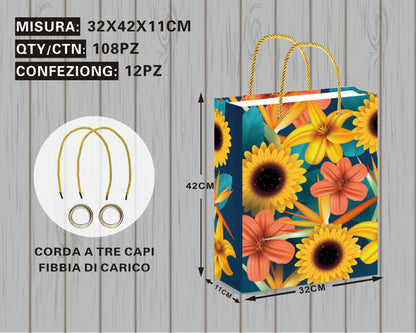 Borsa Regalo Elegante con Fiori