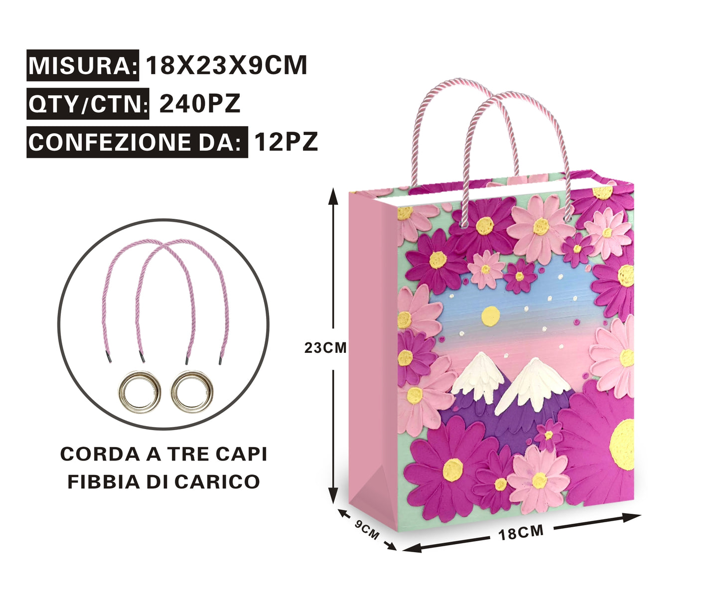Borsa Regalo Elegante con Fiori