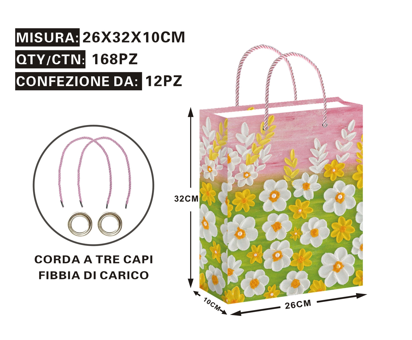 Borsa Regalo Elegante con Fiori