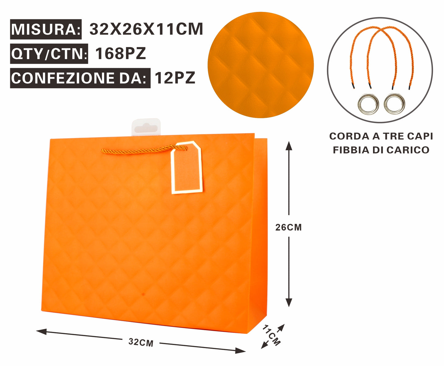 Busta Regalo Trapuntata Orange – Eleganza & Raffinatezza in Ogni Dettaglio