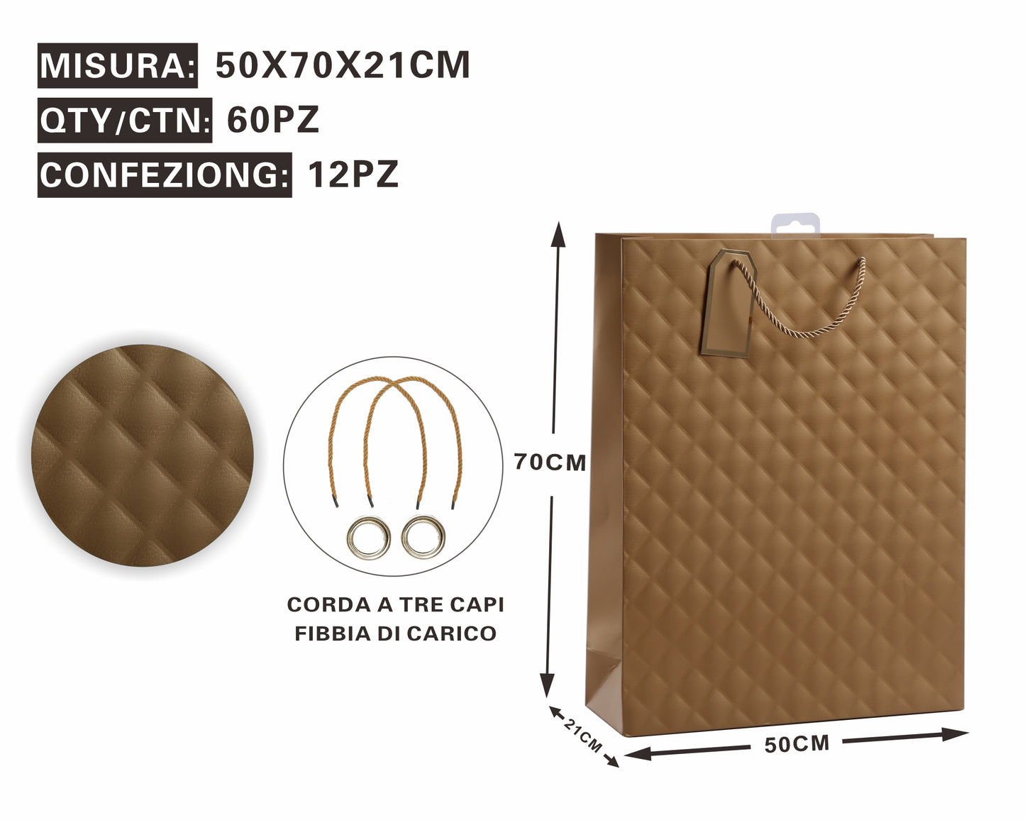 Busta Regalo Trapuntata Marrone – Eleganza & Raffinatezza in Ogni Dettaglio
