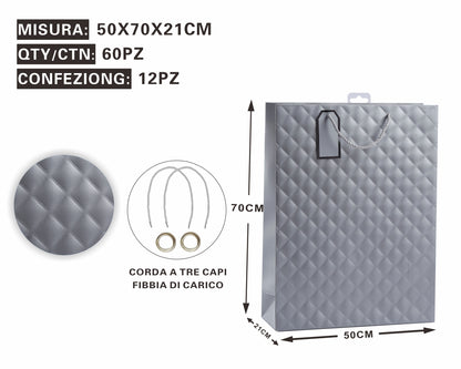 Busta Regalo Trapuntata Grey – Eleganza & Raffinatezza in Ogni Dettaglio